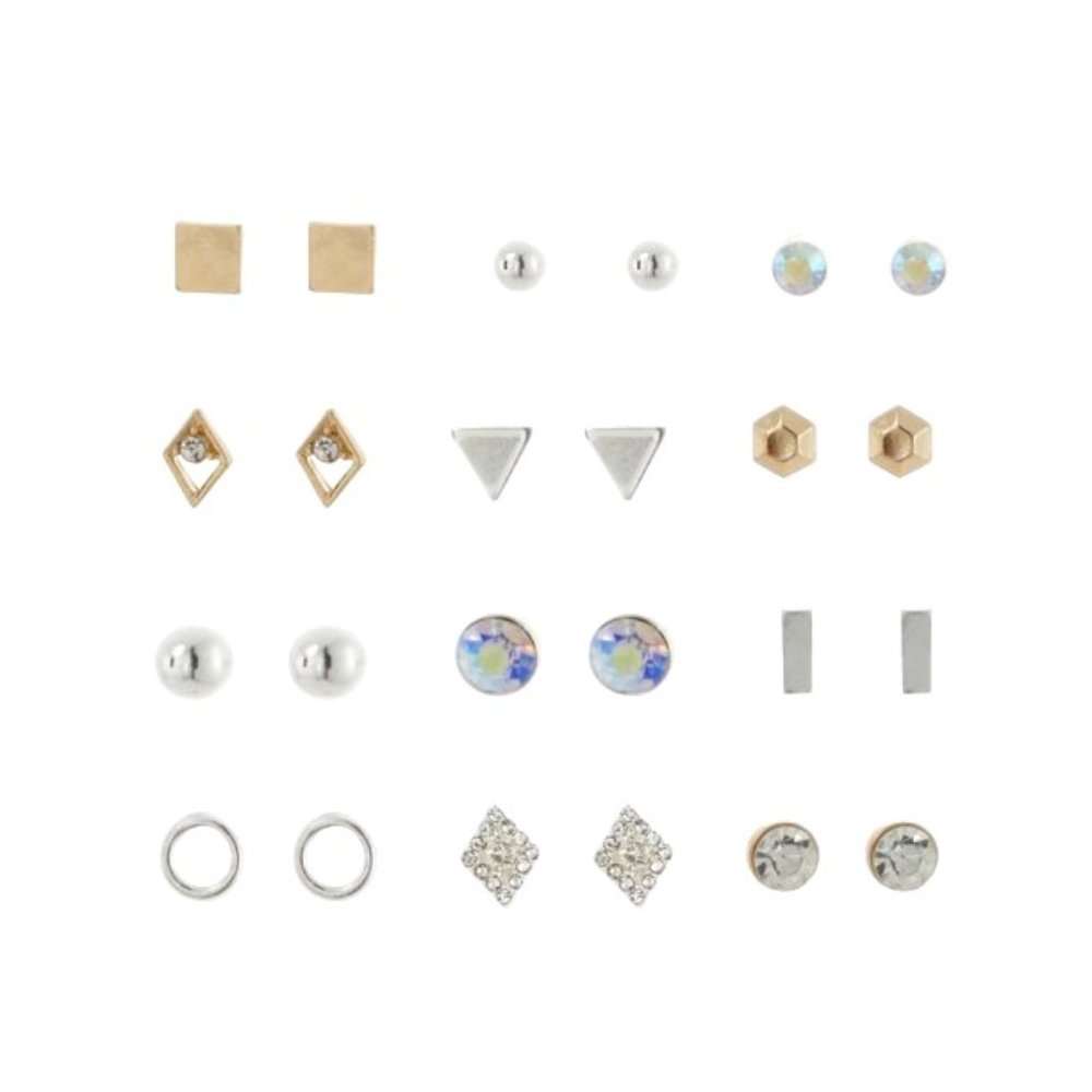Stud Earrings Set, 12-Piece Brand New